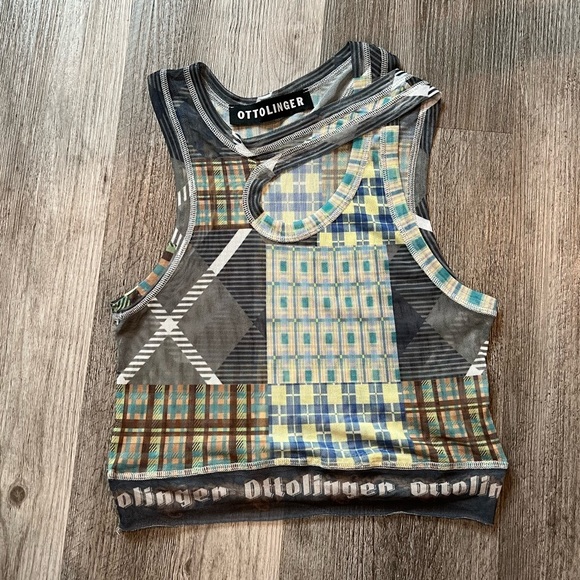 Ottolinger Tops - Ottolinger blue mesh tank top
